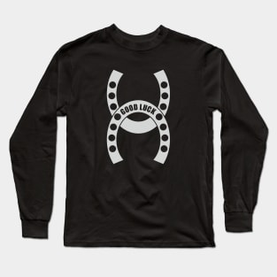 The Lucky Horseshoes (silver print) Long Sleeve T-Shirt